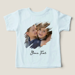 Camiseta azul suave de algodón para niños pequeños