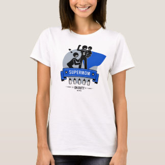 Camiseta azul Super Mom