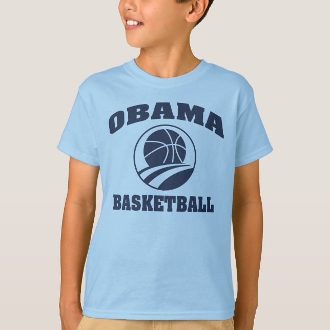 Camiseta azul superior del baloncesto de Obama del (Anverso)