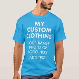 Camiseta azul teal personalizada para hombre