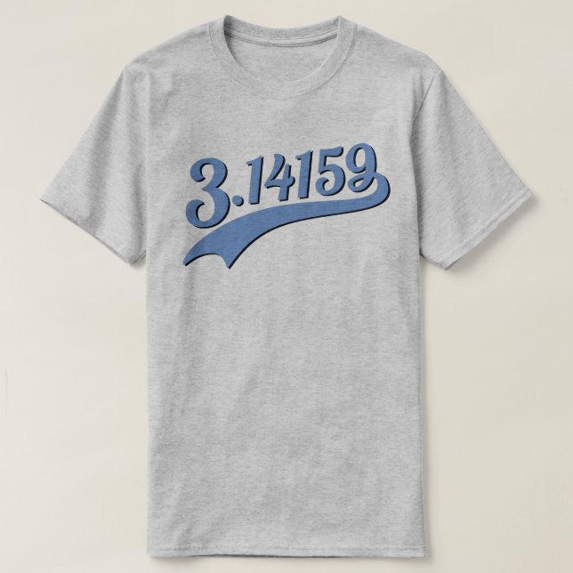 Camiseta azul Team Pi 3.14159 (Diseño del anverso)