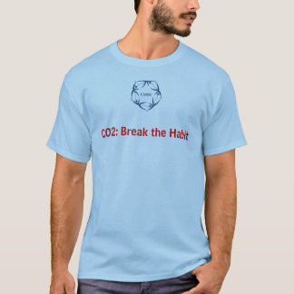 Camiseta Azul transparente de CMBC, CO2: Rompa el hábito