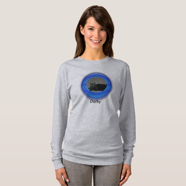 Camiseta - Azul Tres marco de redondeo dimensional (Anverso completo)