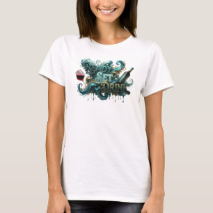 Camiseta Azul Turquesa Crisp LISTO PARA BEBER Motivo Artíst