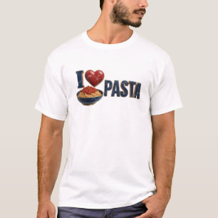 Camiseta Azul Único Me Encanta el Diseño Visual de la Pasta