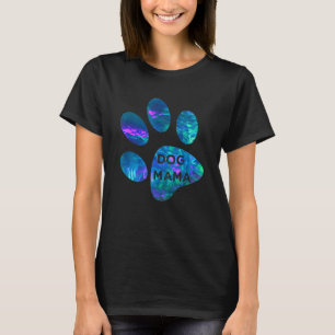 Camiseta Azul verde azulado púrpura Perro mamá y perros con