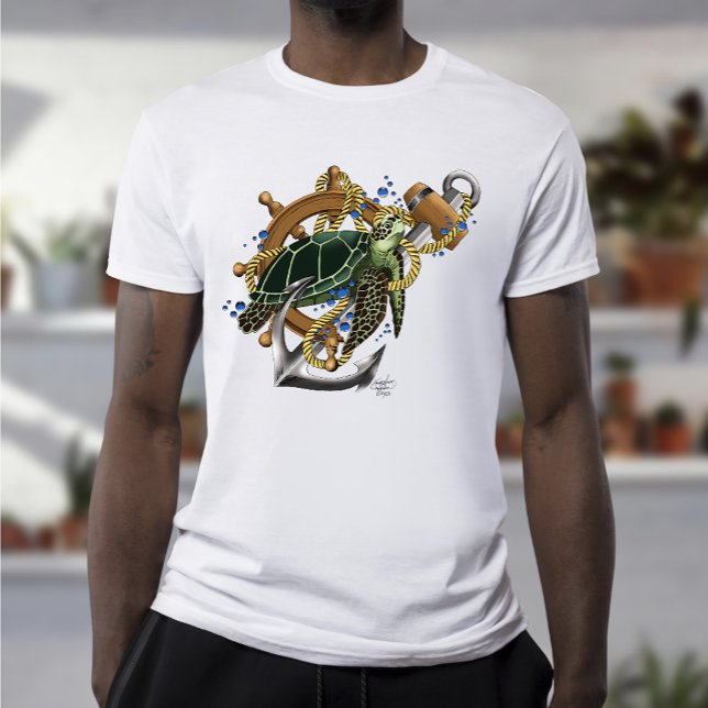 Camiseta Azul verde de tortuga marina (Subido por el creador)