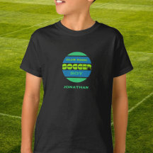 Camiseta azul verde para un chico de fútbol