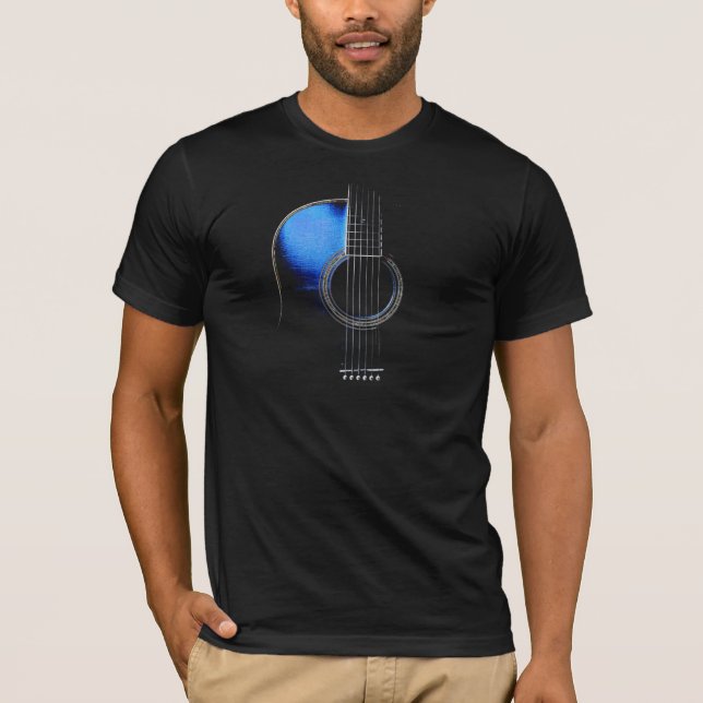 Camiseta azul Vers 2 de la guitarra acústica (Anverso)