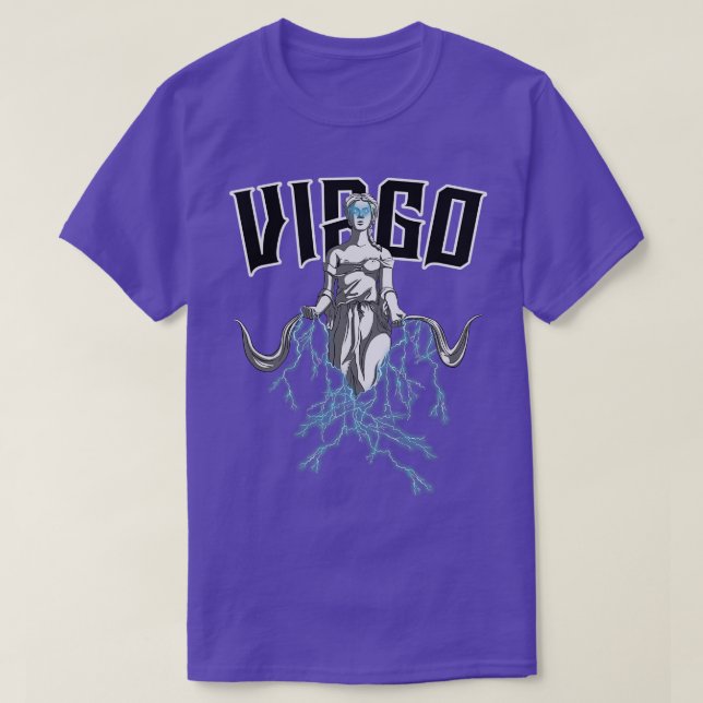 Camiseta Azul Virgo Lightning (Diseño del anverso)