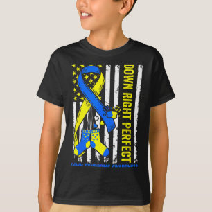 Camiseta Azul y amarillo abajo a la derecha síndrome de dow