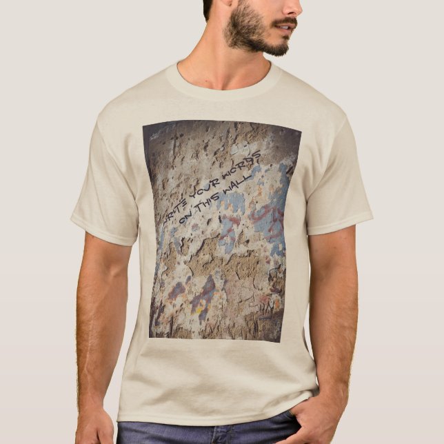 Camiseta Azul y beige abstracto (pared rota) (Anverso)