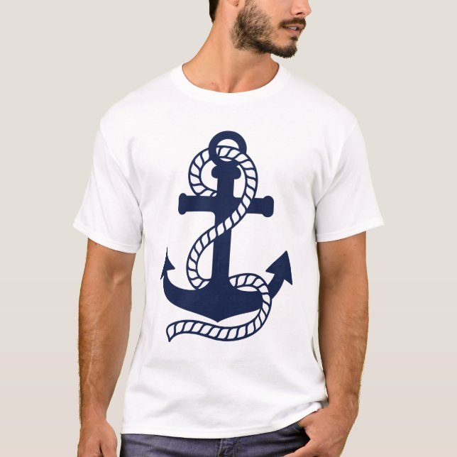 Camiseta azul y blanca de la marina (Anverso)