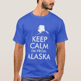 Camiseta Azul y blanco mantengan la calma soy de Alaska