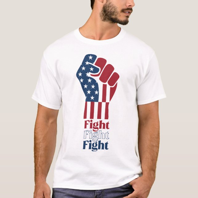 Camiseta Azul y blanco rojo de puño patriótico (Anverso)