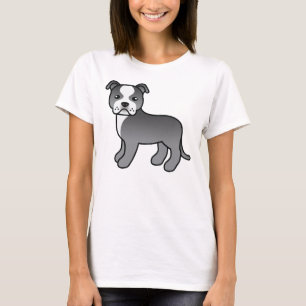 Camiseta Azul Y Blanco Staffordshire Bull Terrier Dog