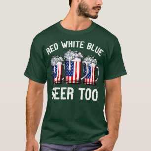 Camiseta Azul y Cerveza blancos rojos al 4 de julio