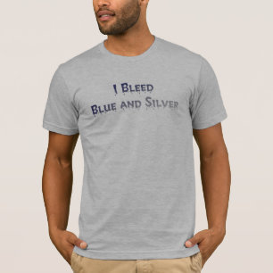 Camiseta azul y de plata
