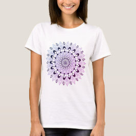 Camiseta Azul y morado Mandala Flor Diseño Púrpura