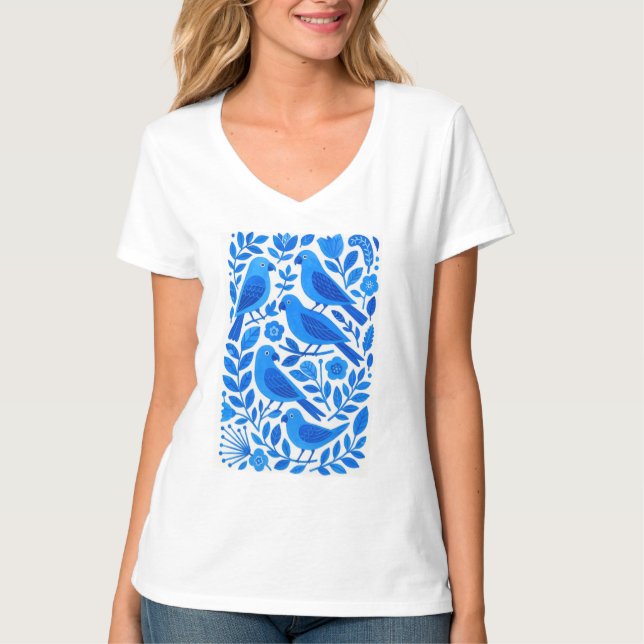 Camiseta Azul y oliage (Anverso)