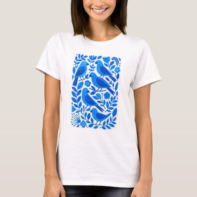 Camiseta Azul y oliage (Anverso)