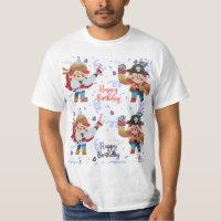 Camiseta azul y roja