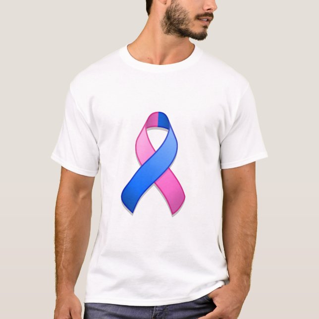 Camiseta azul y rosada de la cinta de la (Anverso)