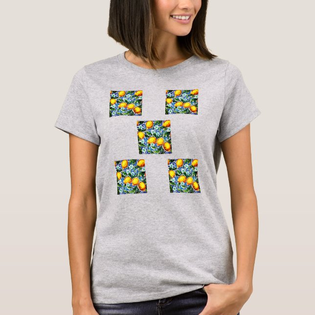 Camiseta Azulejo Mediterráneo de Limón (Anverso)
