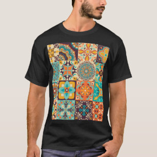 Camiseta Azulejos coloridos Montaje de mosaicos tradicional