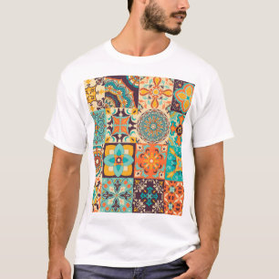 Camiseta Azulejos coloridos Montaje de mosaicos tradicional