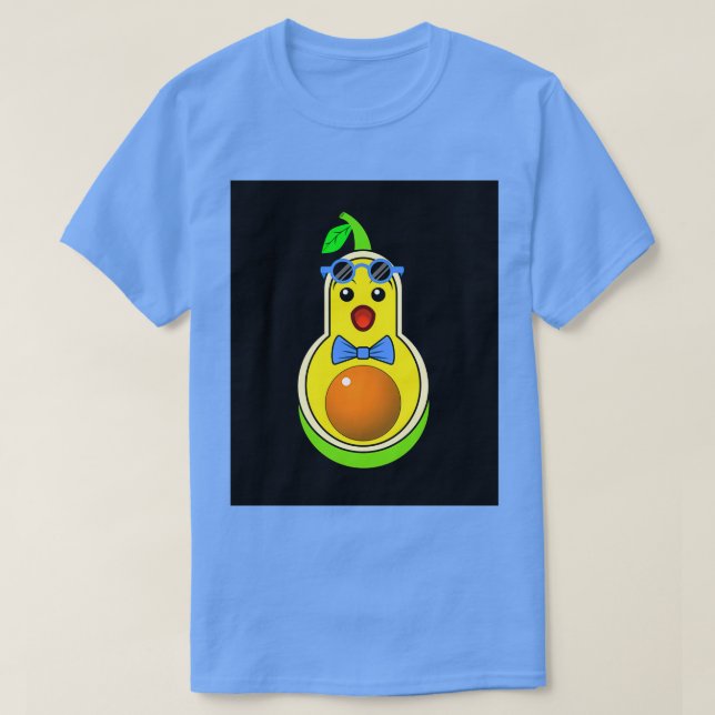 Camiseta Azulejos de Bow azules aguacate excitado con gafas (Diseño del anverso)
