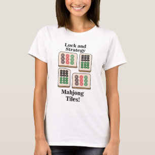Camiseta Azulejos de Mahjong Suerte Estrategia Jugador Afic