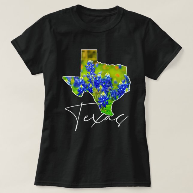 Camiseta Azulejos de Texas Arte fino del estado de Texas (Diseño del anverso)