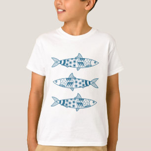 Camiseta Azulejos del patrón portugués de sardinas de Lisbo