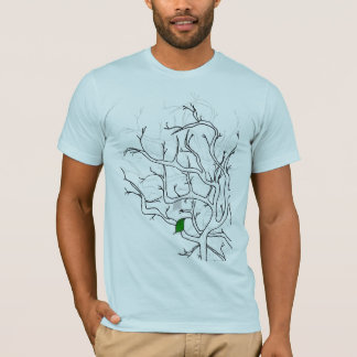 Camiseta azules cielos solos de la hoja