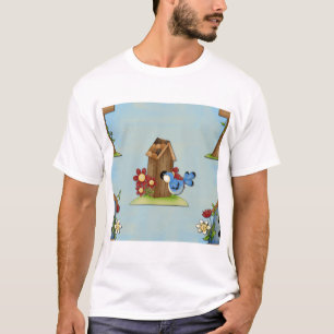 Camiseta Azulillo Caprichoso y Casa de Pájaros Cute Primave