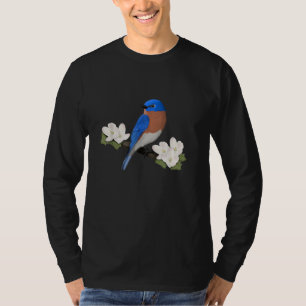 Camiseta Azulito Oriental Pájaro Amante de las Aves Observa