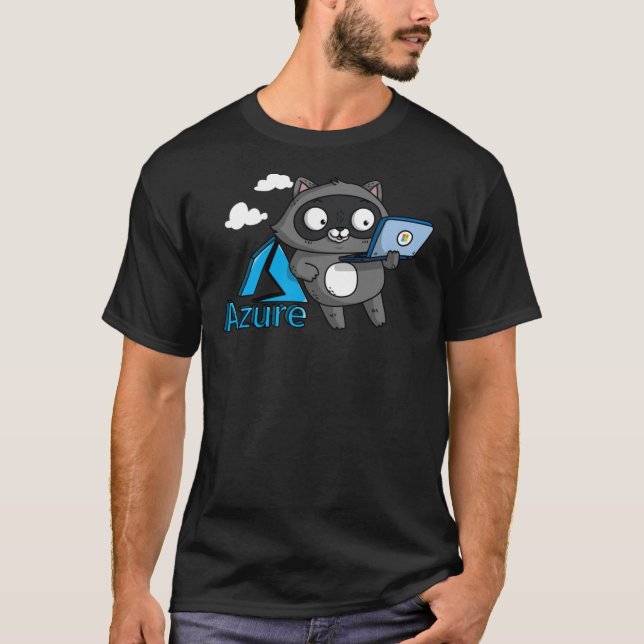 Camiseta Azure Bit Raccoon con Microsoft Surface Classic T (Anverso)