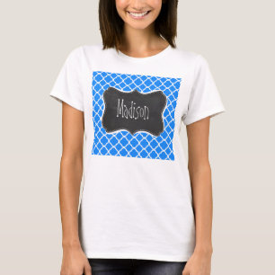 Camiseta Azure Blue Quatrefoil; Retro Chalkboard