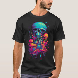 Camiseta Azure Enigma: Calavera de la medusa azul