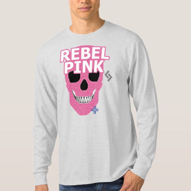 Camiseta B2 de manga larga rosa de HANDSKULL Rebel (Anverso)
