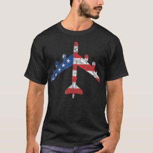 Camiseta B52 Stratofortress Aircraft Schematic American Fla