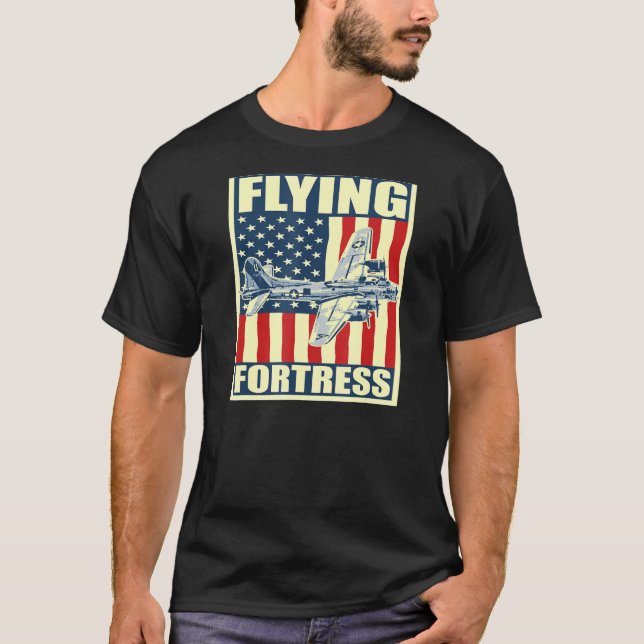 Camiseta B-17 Avión de la Fortaleza Voladora Bombardero de  (Anverso)