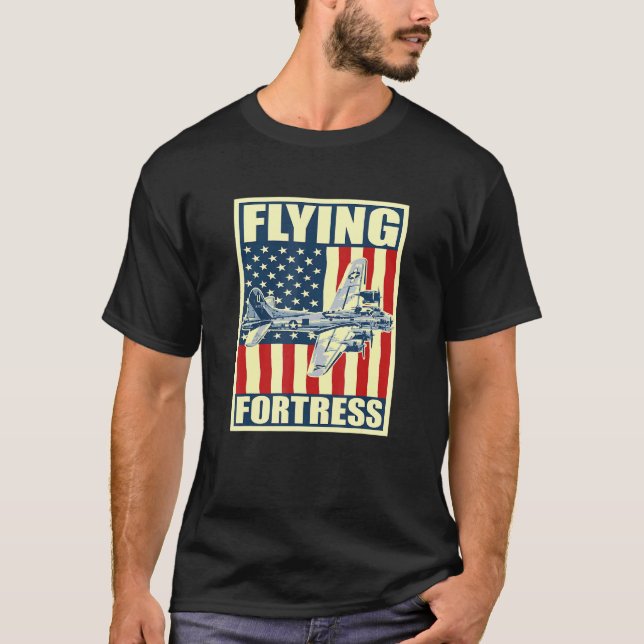 Camiseta B 17 Avión de la Fortaleza Voladora Bombardero de  (Anverso)