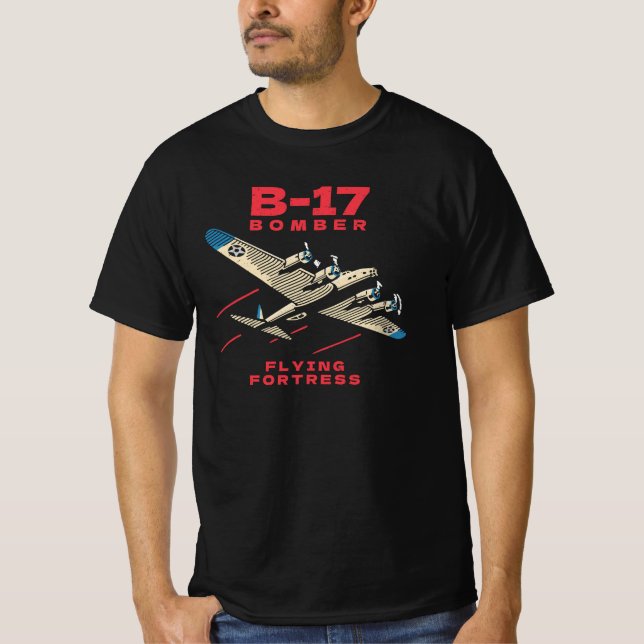 Camiseta B-17 Bomber WW2 Plane Retro  (Anverso)