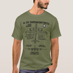 Camiseta B-29 Superfortress Specs Avión militar B29