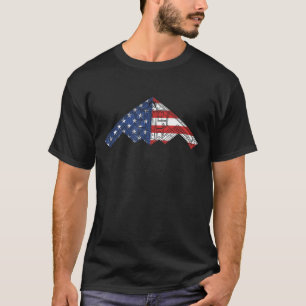 Camiseta B-2 Bomber Stealth Aircraft Schemine American Fla