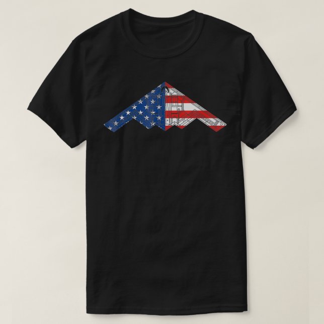 Camiseta B-2 Bomber Stealth Aircraft Schemine American Fla (Diseño del anverso)