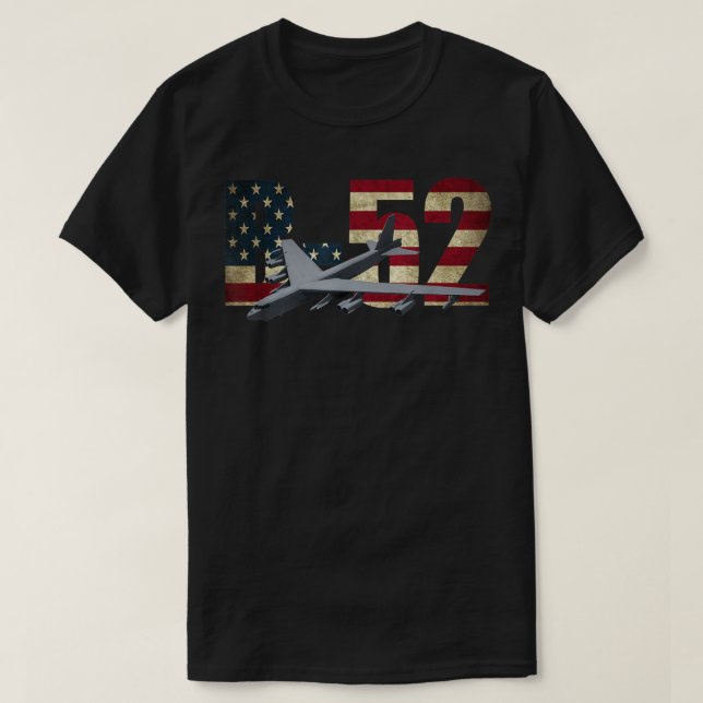 Camiseta B-52 Atacante Bombardero de bandera estadounidense (Diseño del anverso)