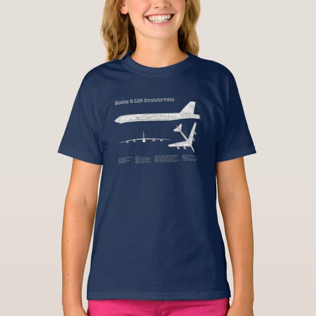 Camiseta B-52 Estratotrora - Planes de Planes de Plano Azul (Anverso)